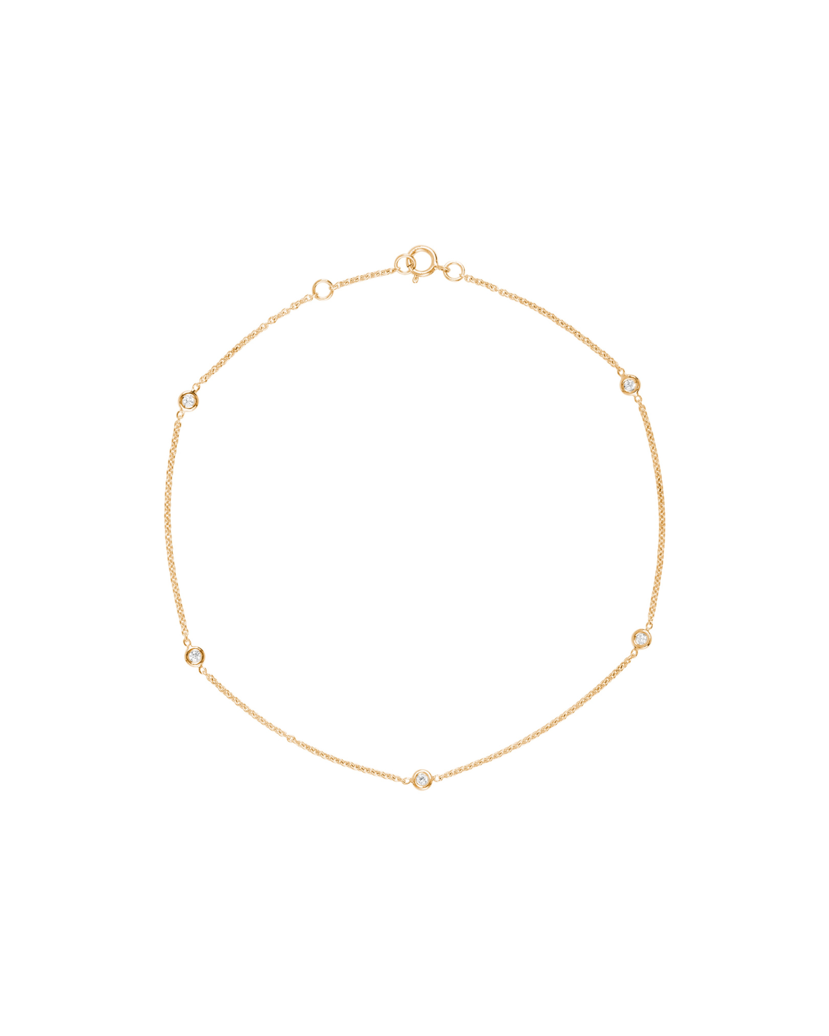 Bezel Set Diamond Station Anklet