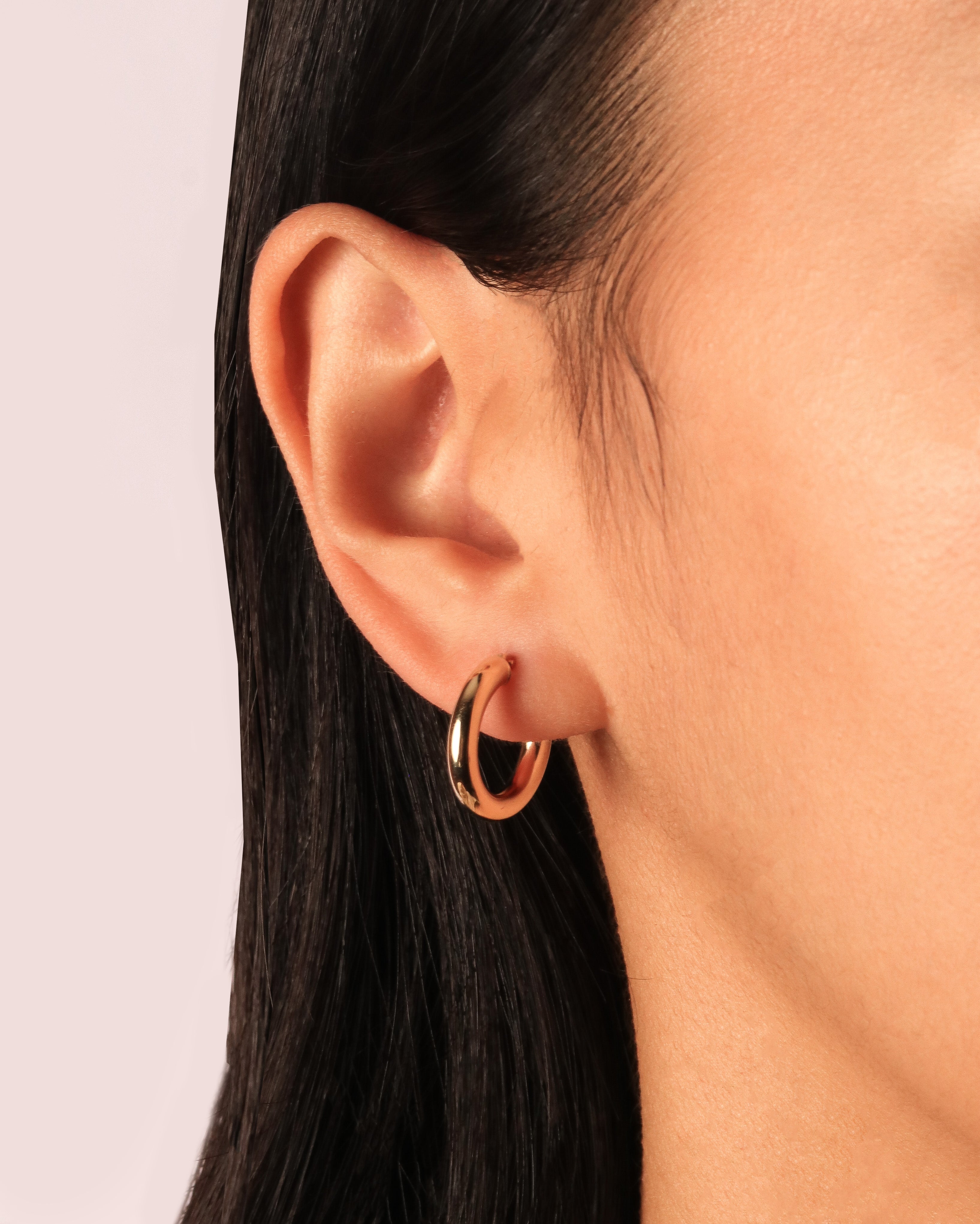 Yellow Gold Hoop Earrings (3mm)