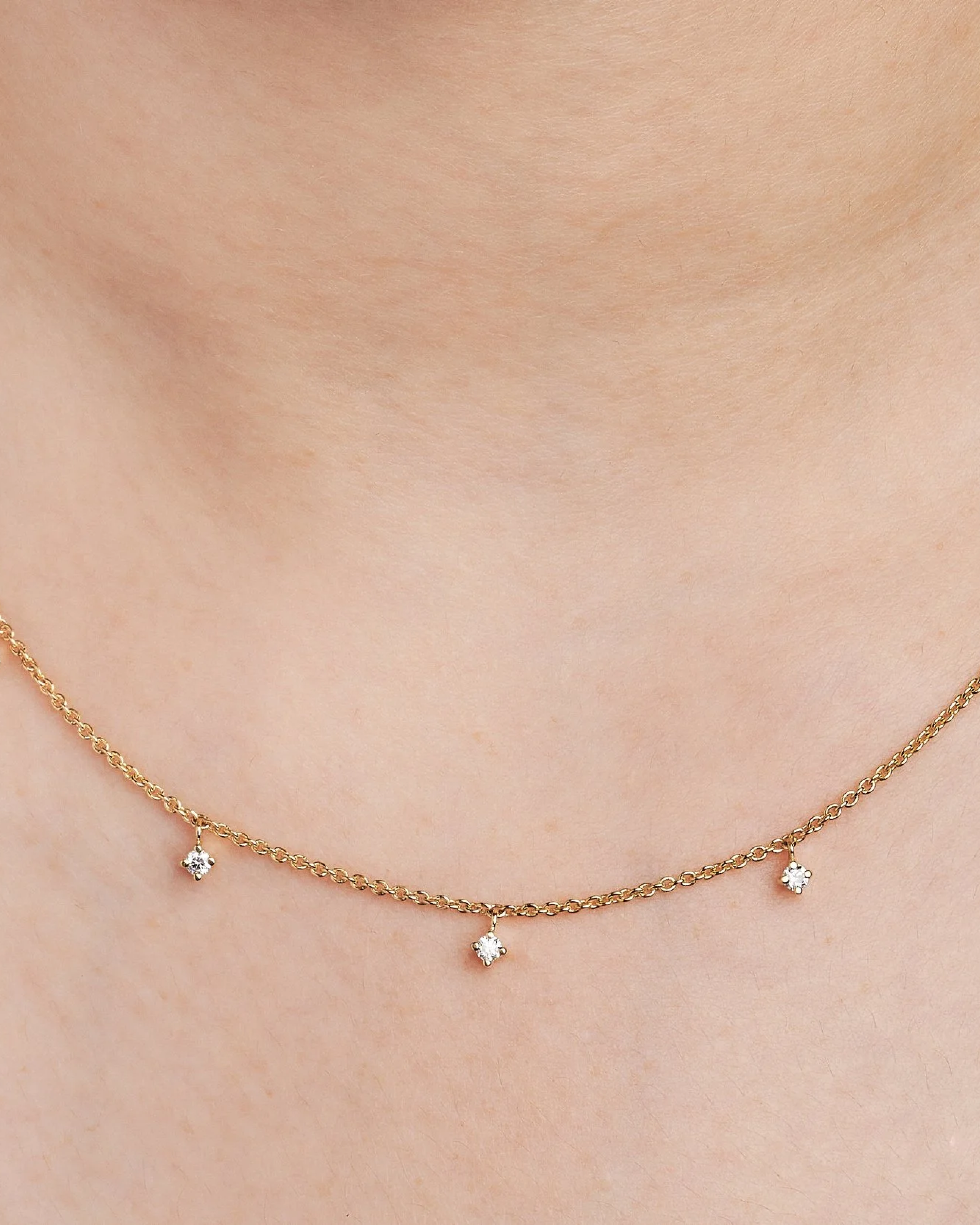 Hanging Diamond Station Necklace