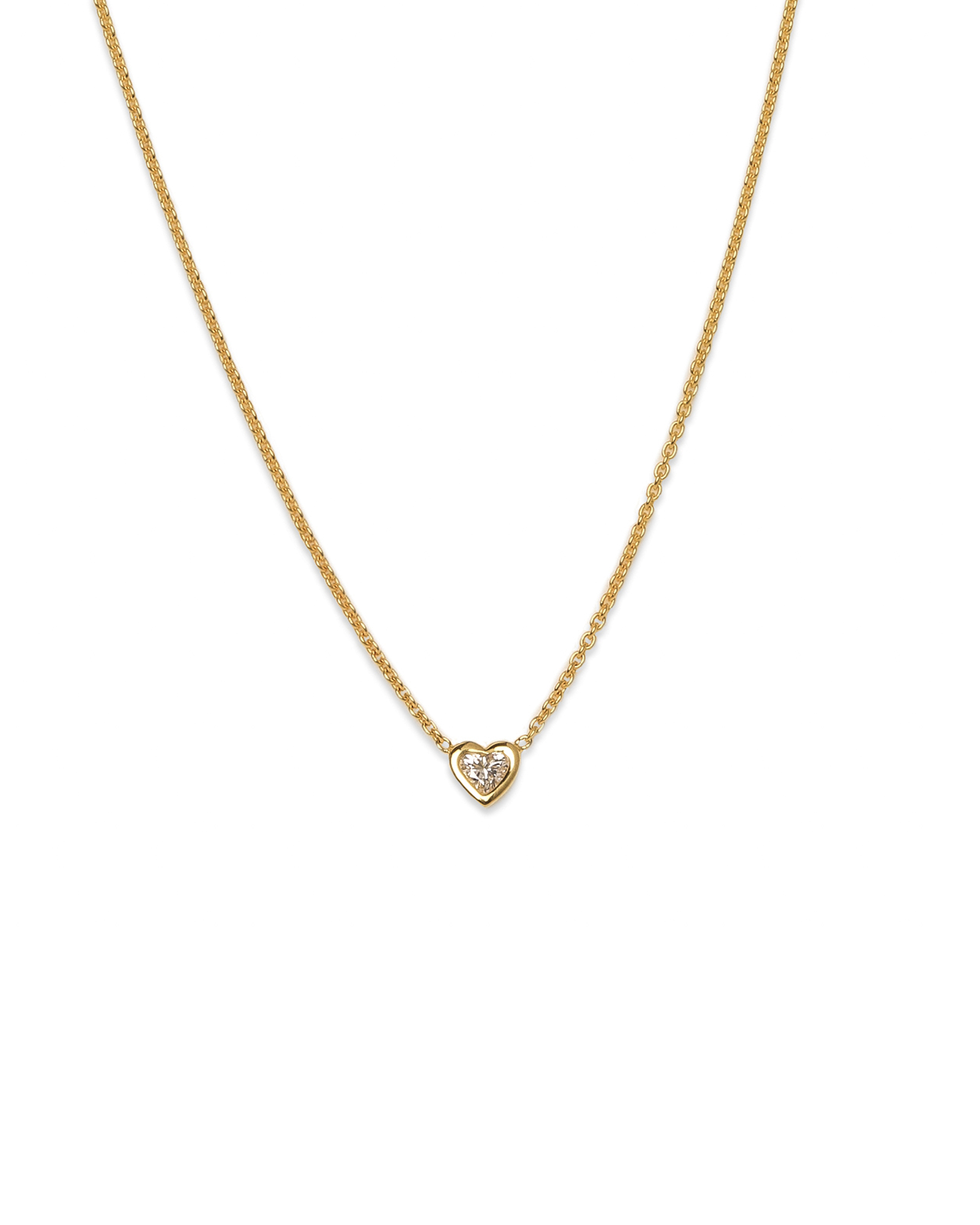 Heartshaped Diamond Bezel Set Solitaire Necklace