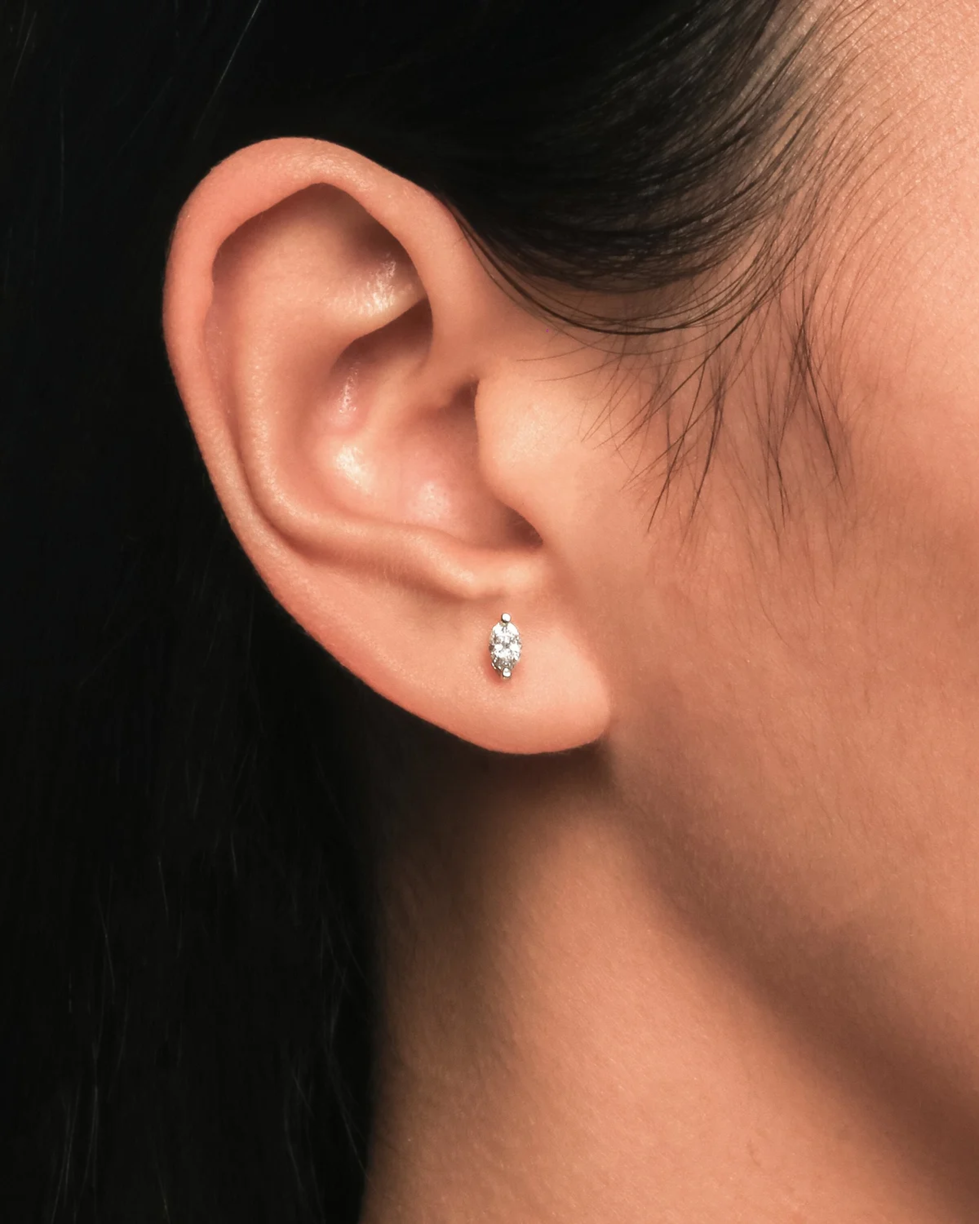 Marquise Diamond Prong Set Solitaire Earrings