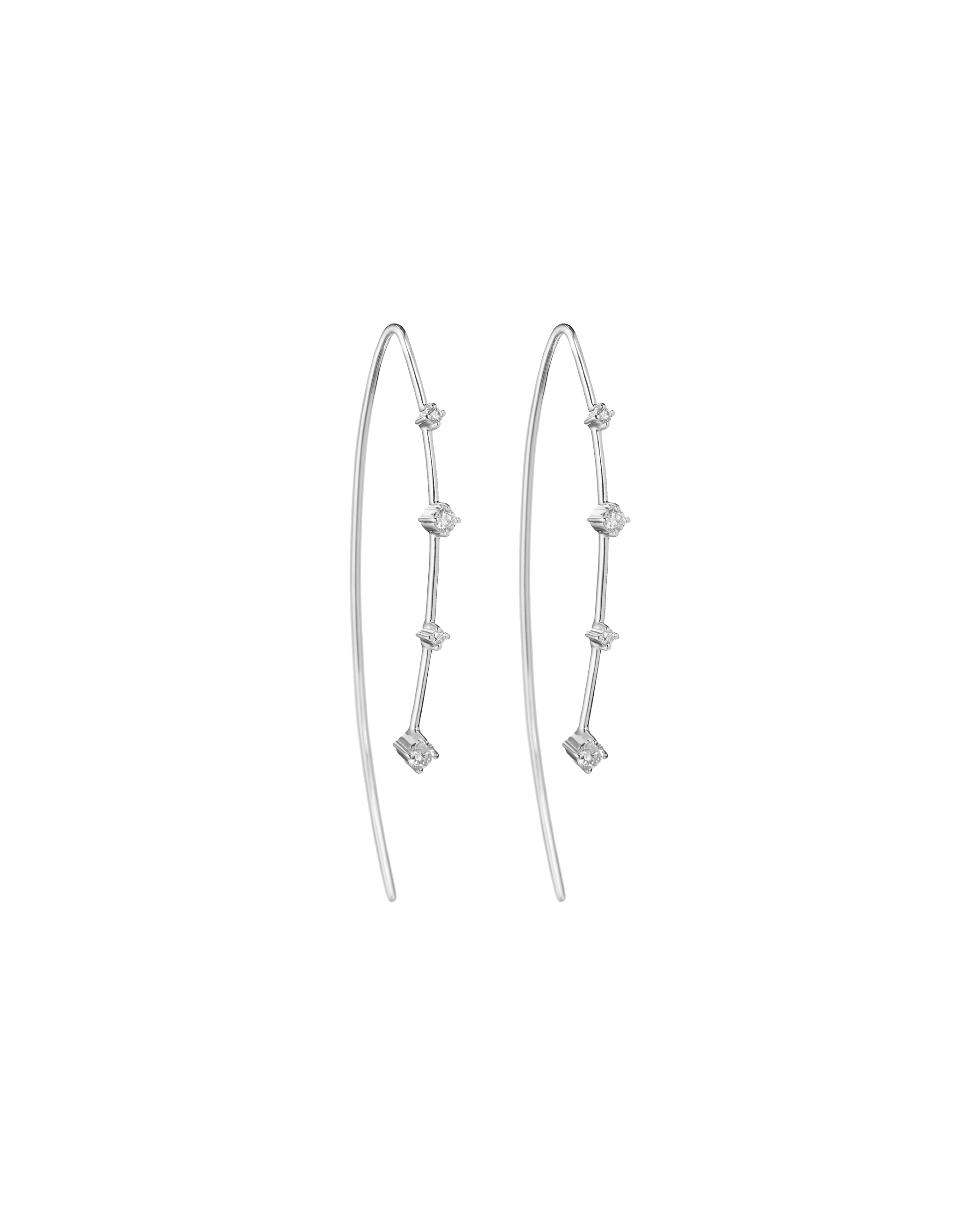 Prong Set Diamond Hook Earrings