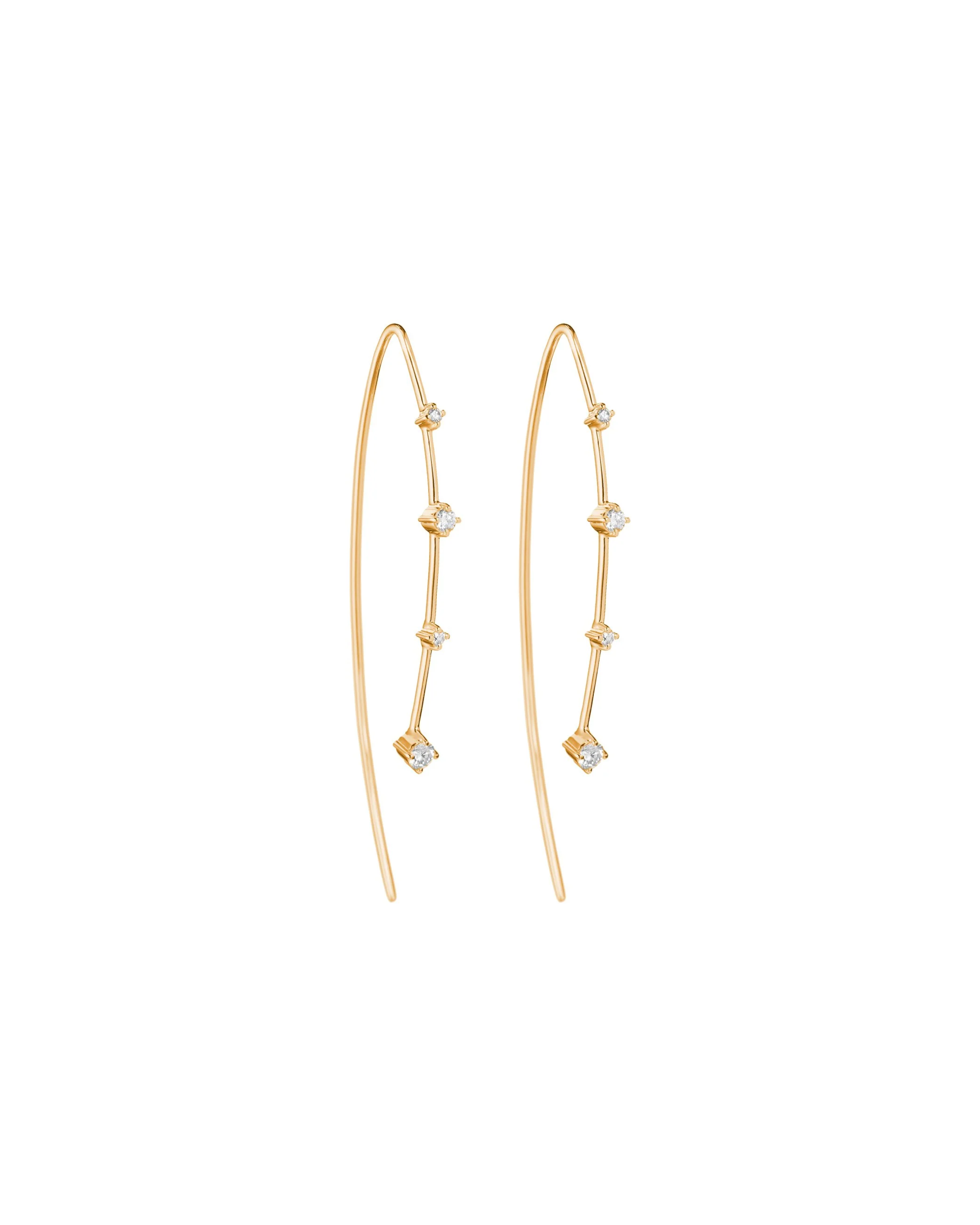 Prong Set Diamond Hook Earrings
