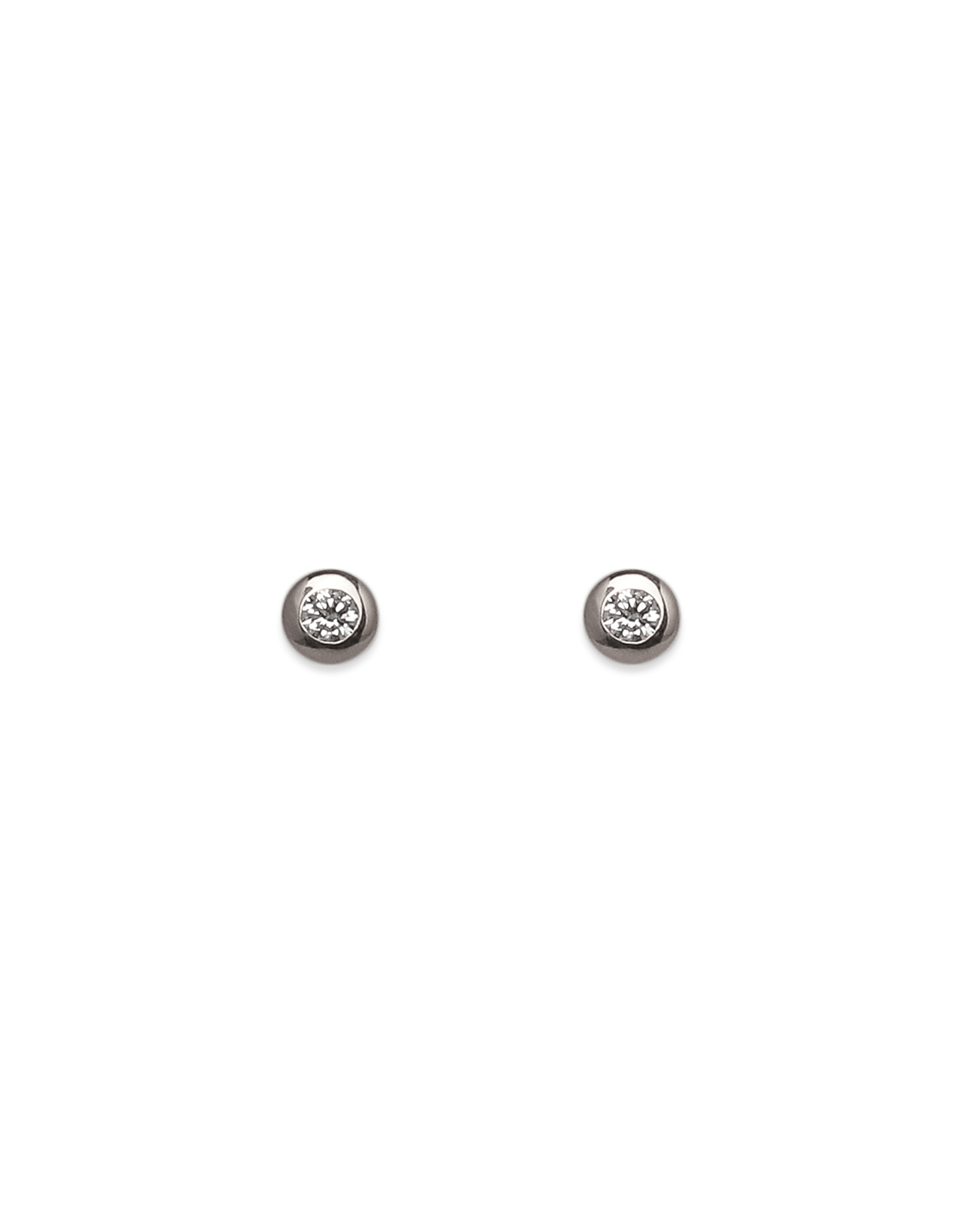 Round Diamond Bezel Set Earrings