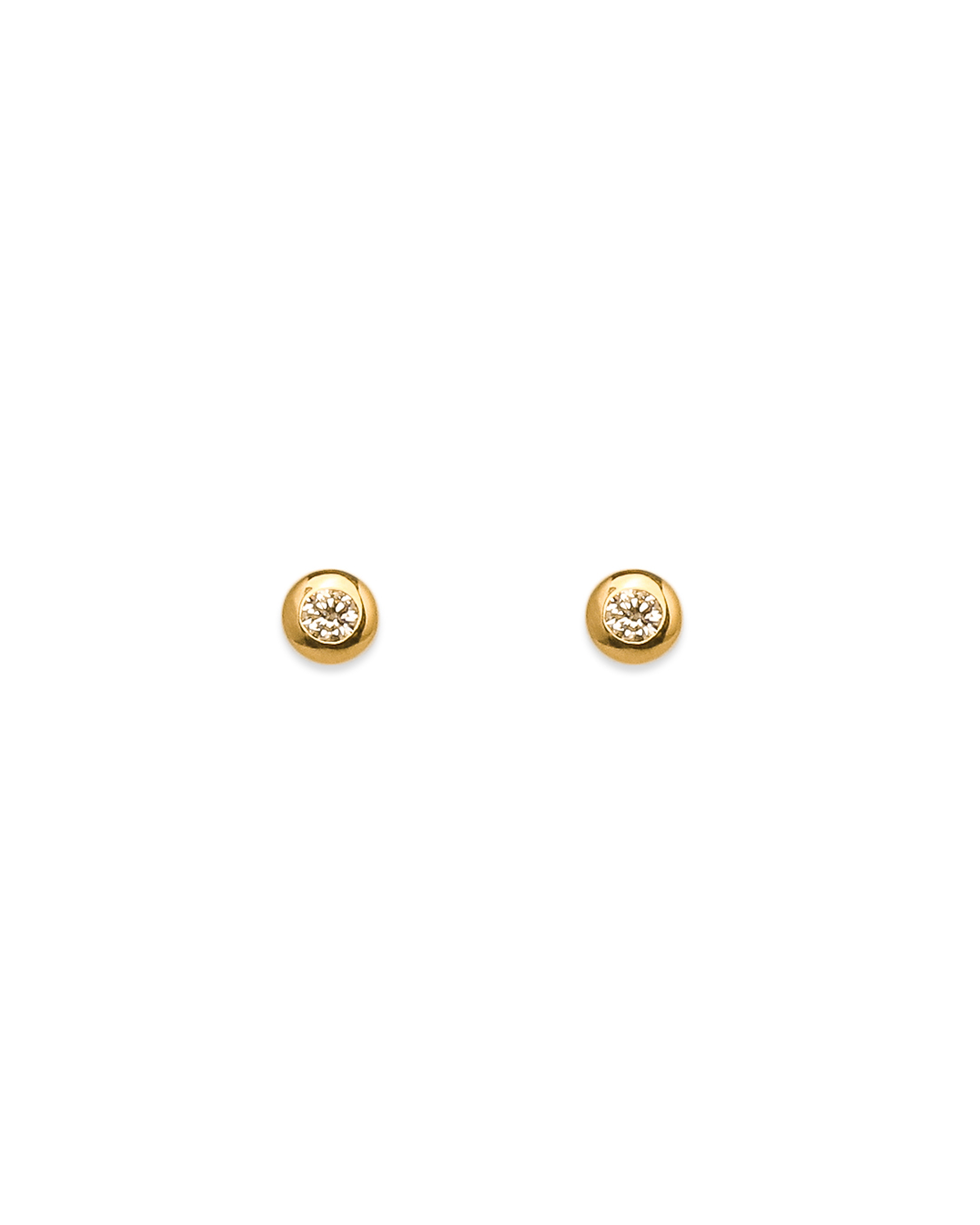 Round Diamond Bezel Set Earrings