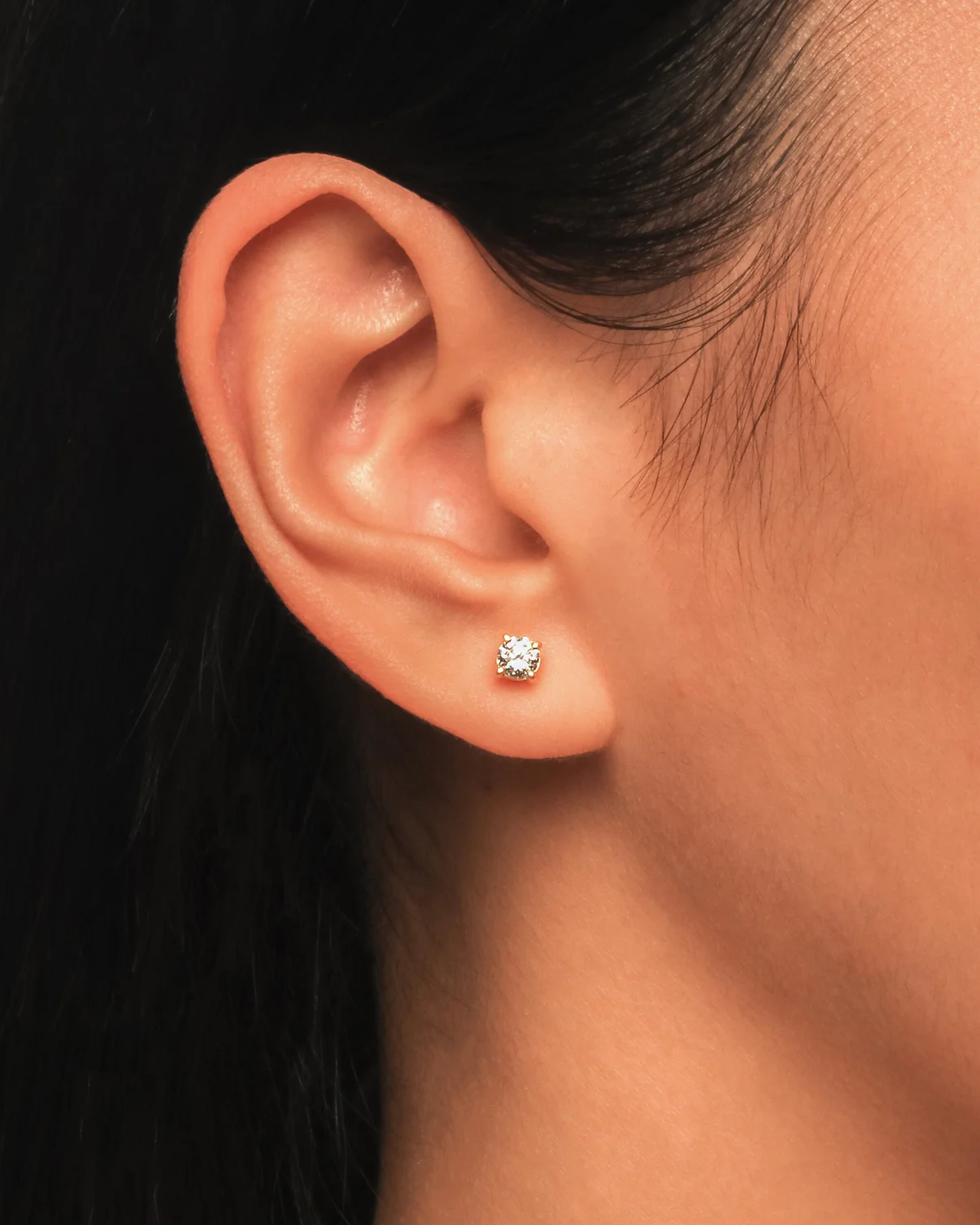 Round Diamond Prong Set Earrings