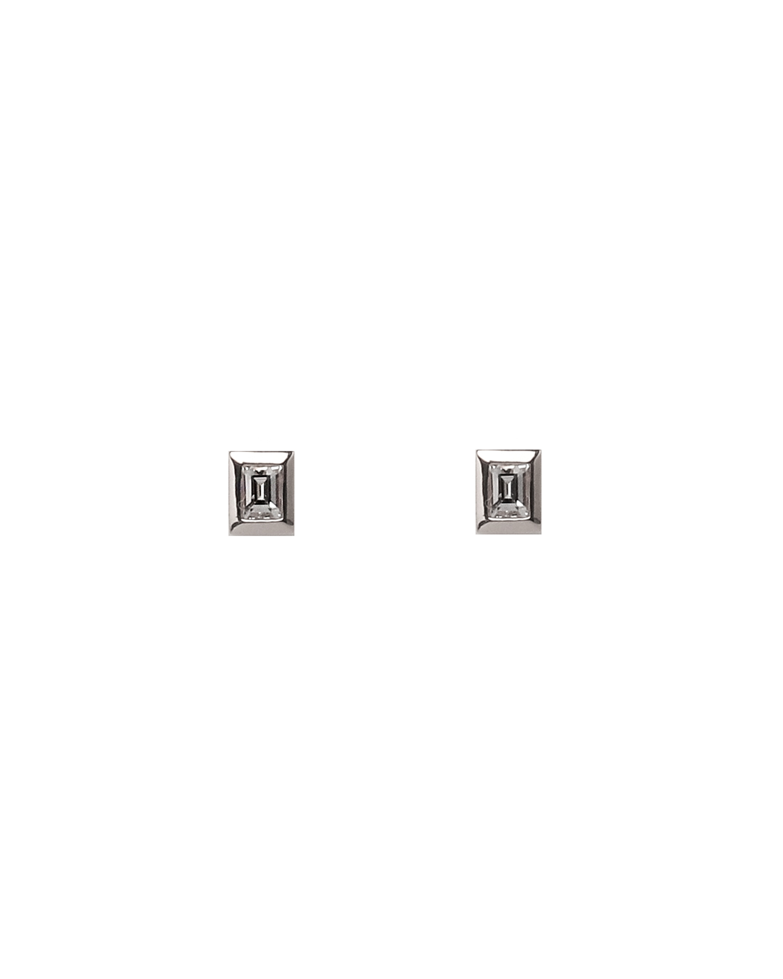 Baguette Diamond Bezel Set Earrings