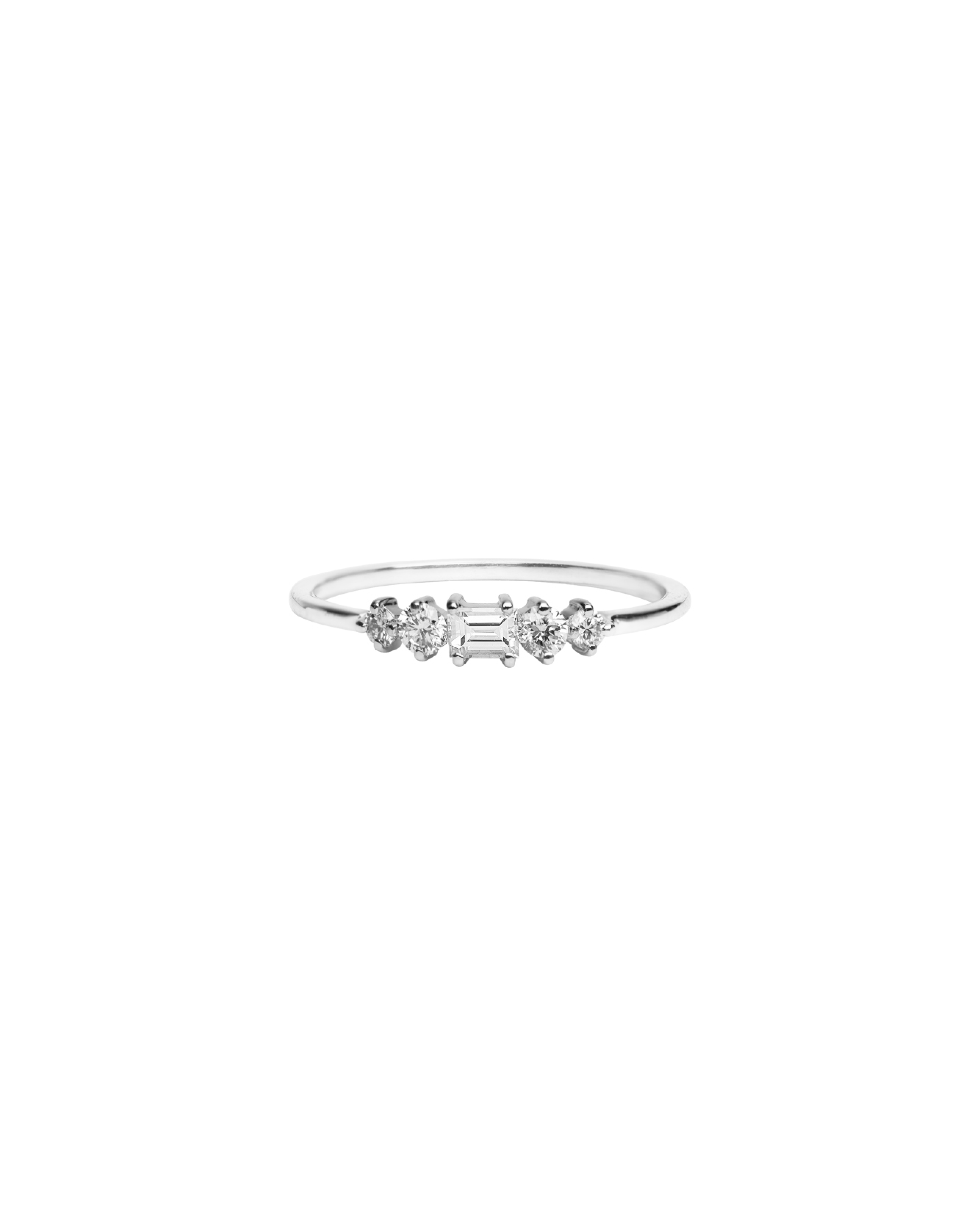 Baguette and Round Diamond Wire Ring