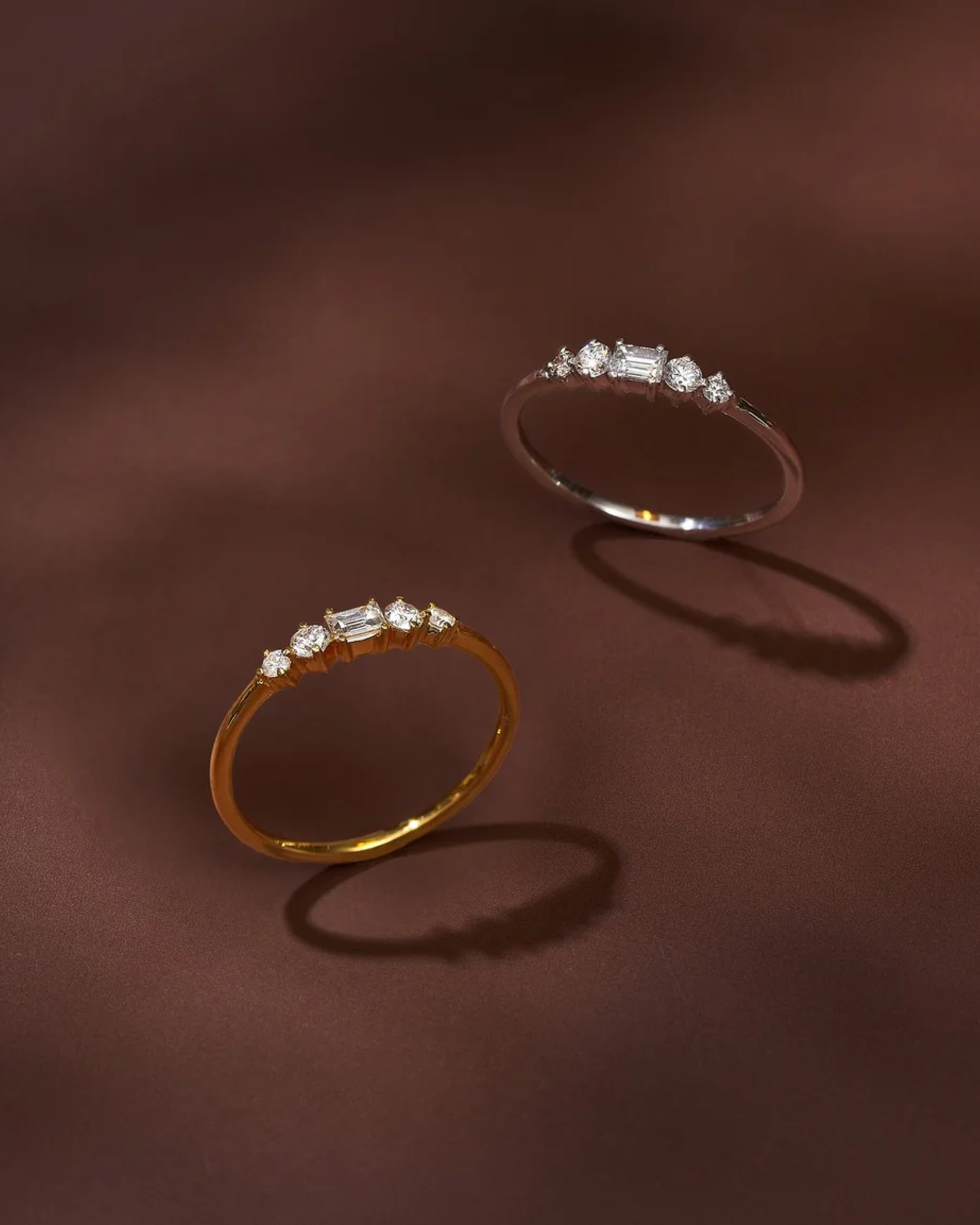 Baguette and Round Diamond Wire Ring
