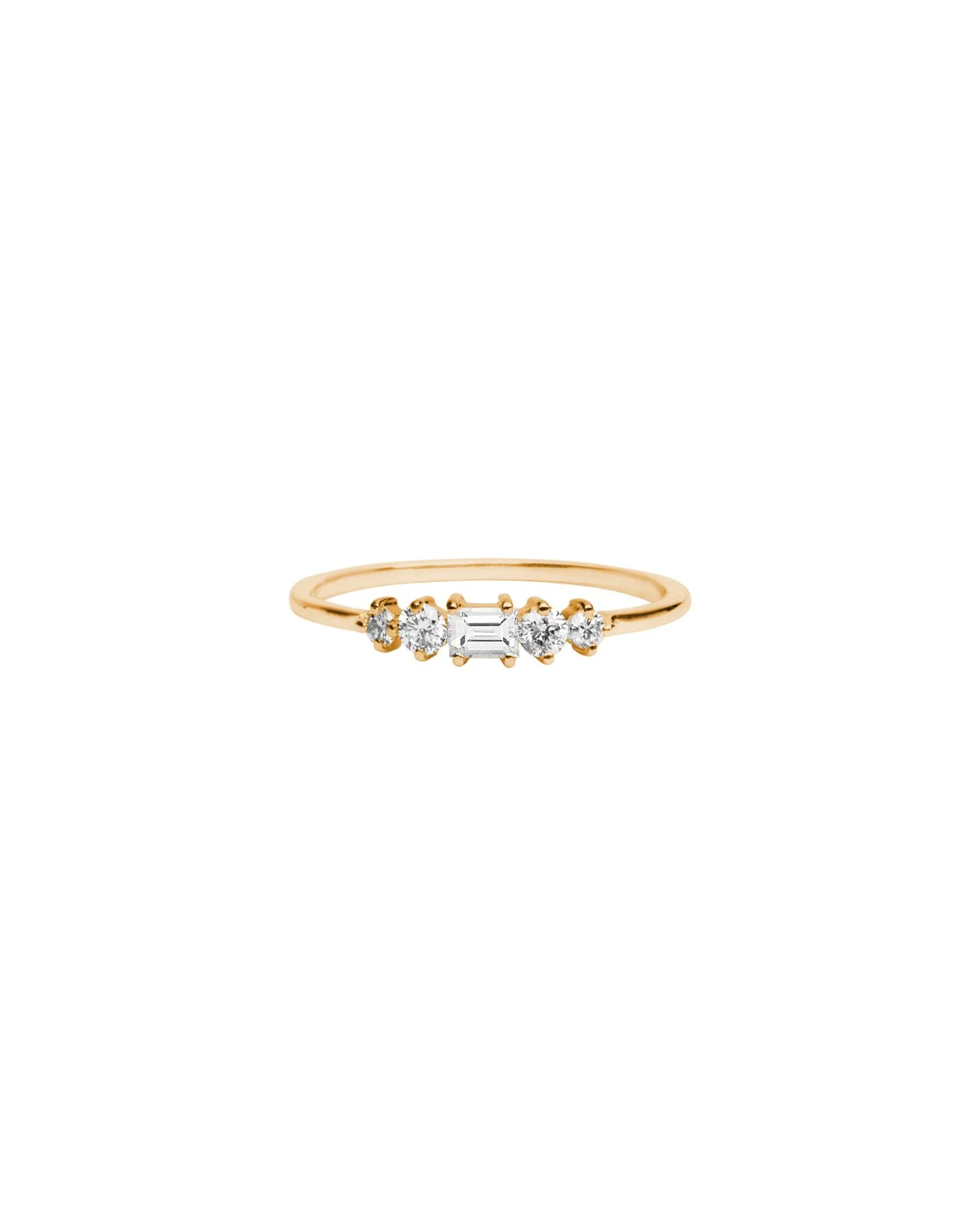 Baguette and Round Diamond Wire Ring