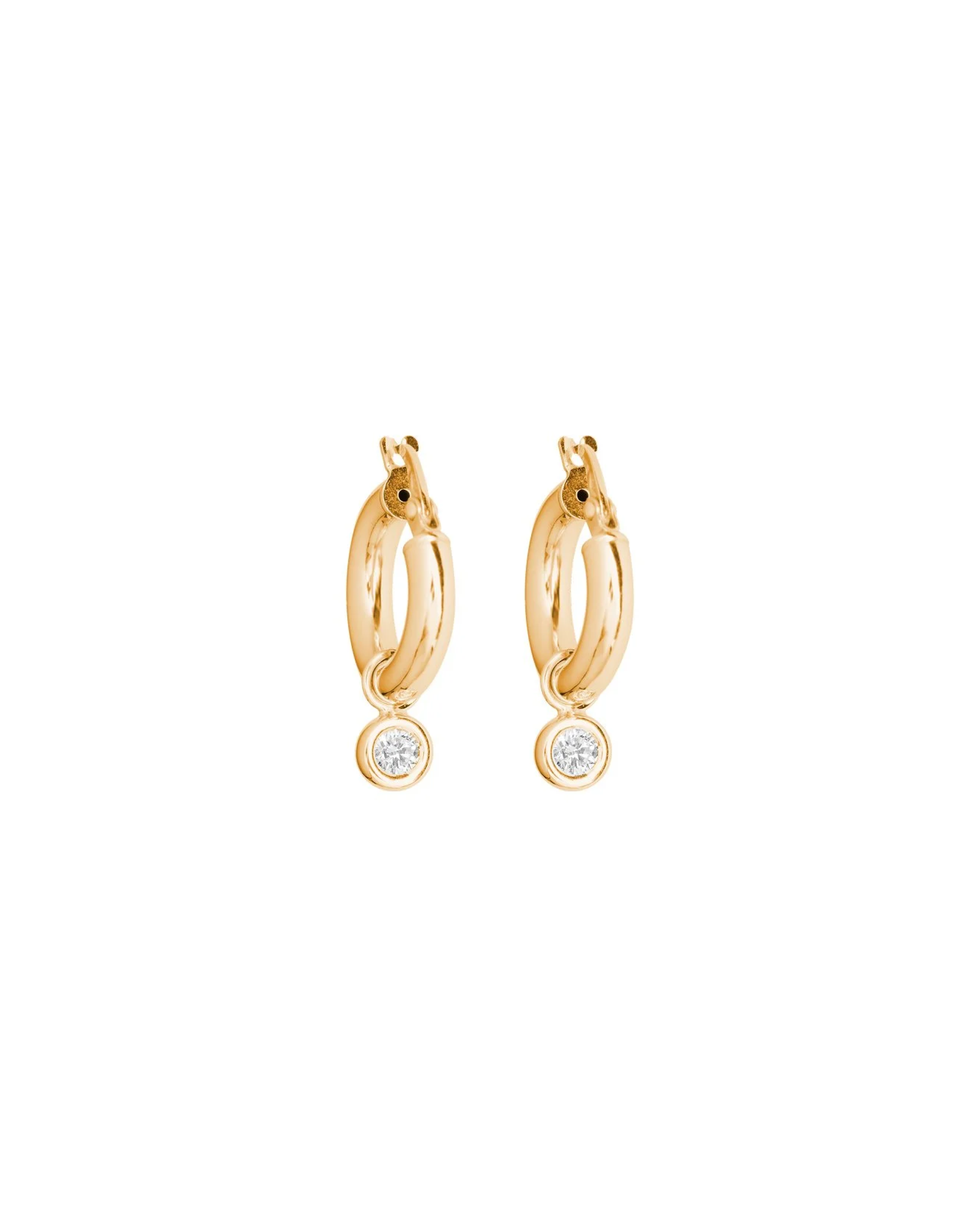 Bezel Set Diamond Hoop Earrings