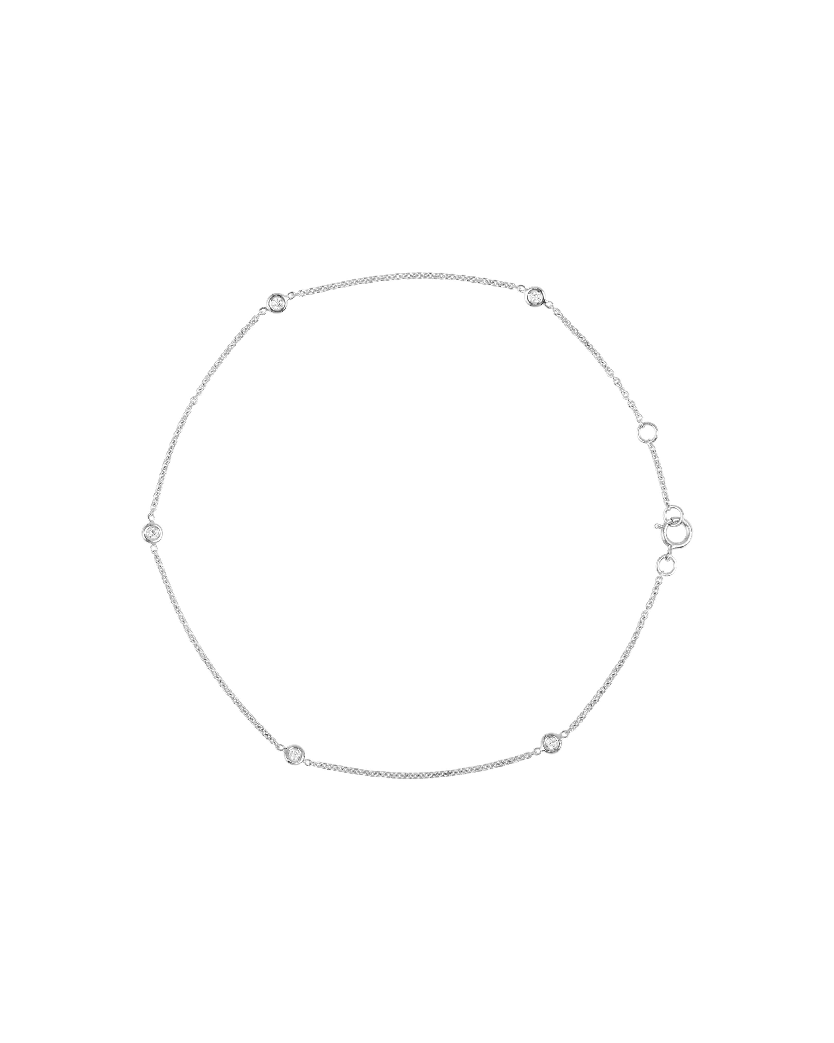 Bezel Set Diamond Station Anklet