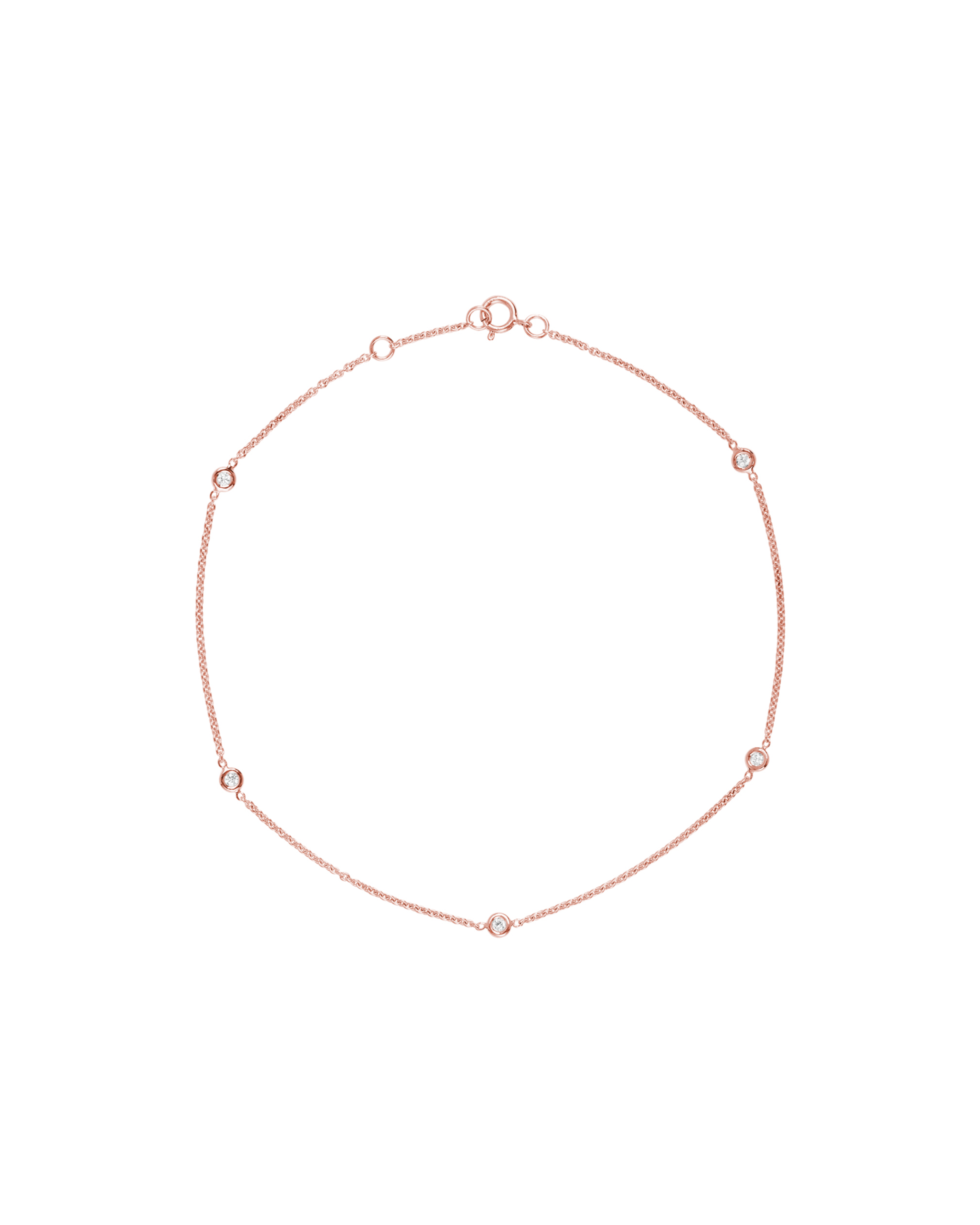 Bezel Set Diamond Station Anklet