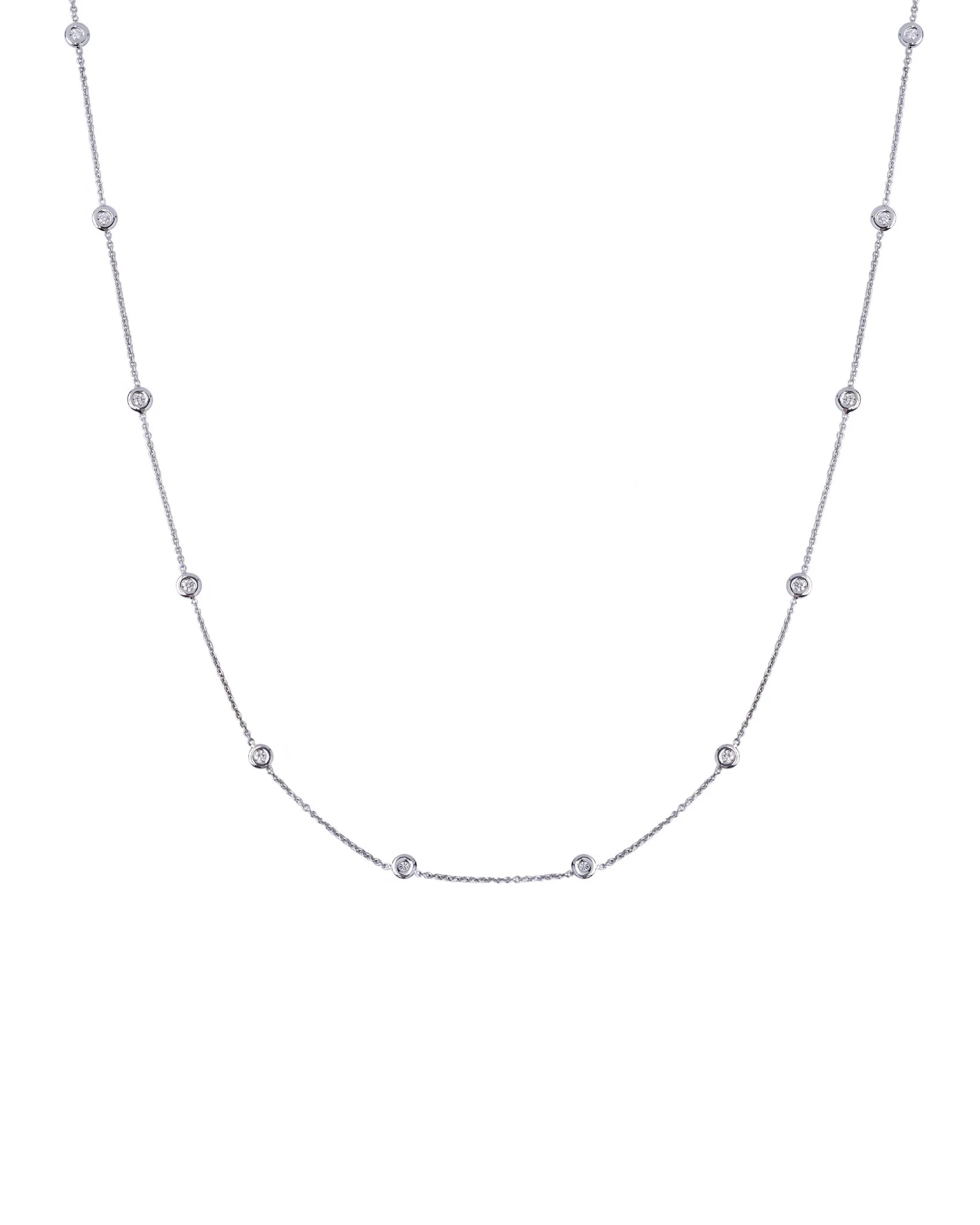 Bezel Set Diamond Station Necklace