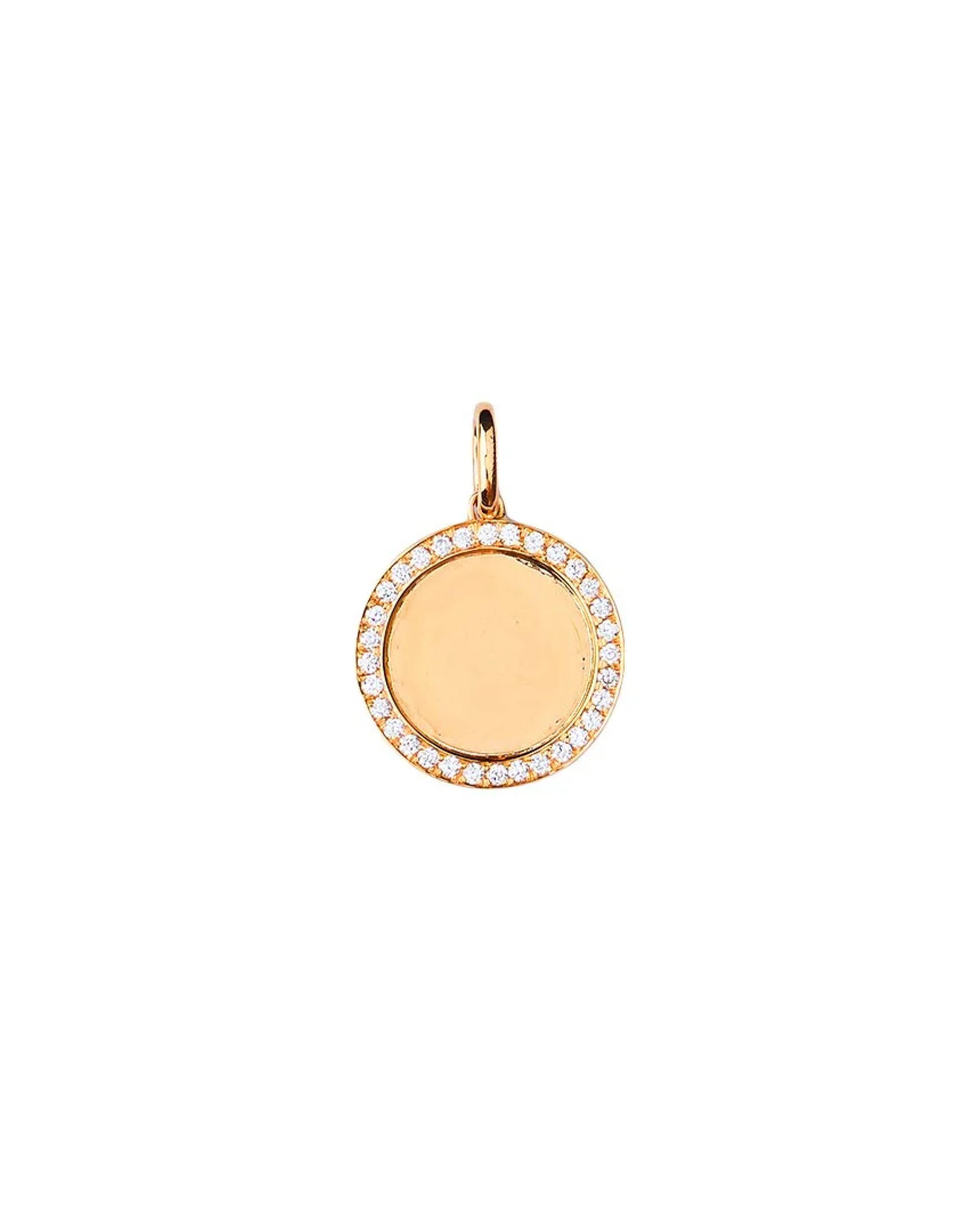 Diamond Pavé Round Disc Pendant