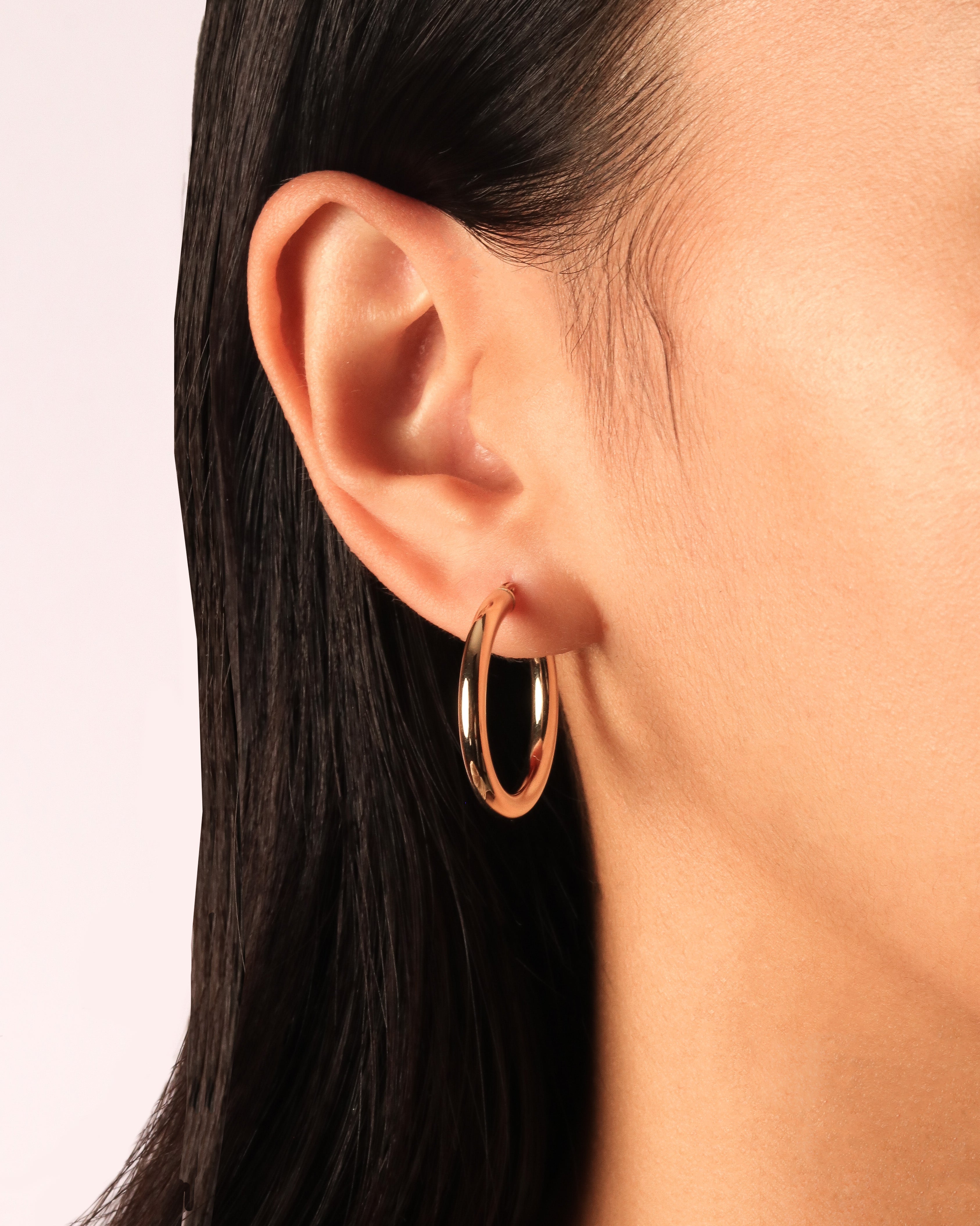 Yellow Gold Hoop Earrings (3mm)