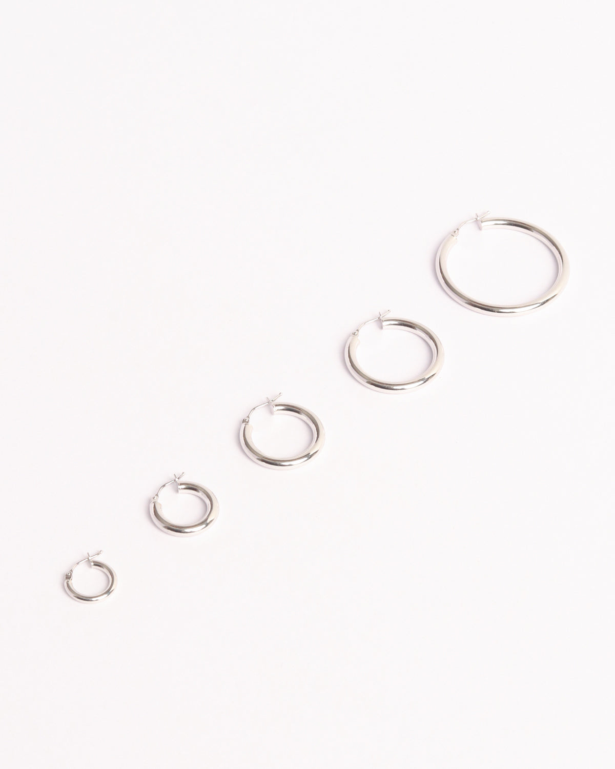 White Gold Hoop Earrings (2mm)