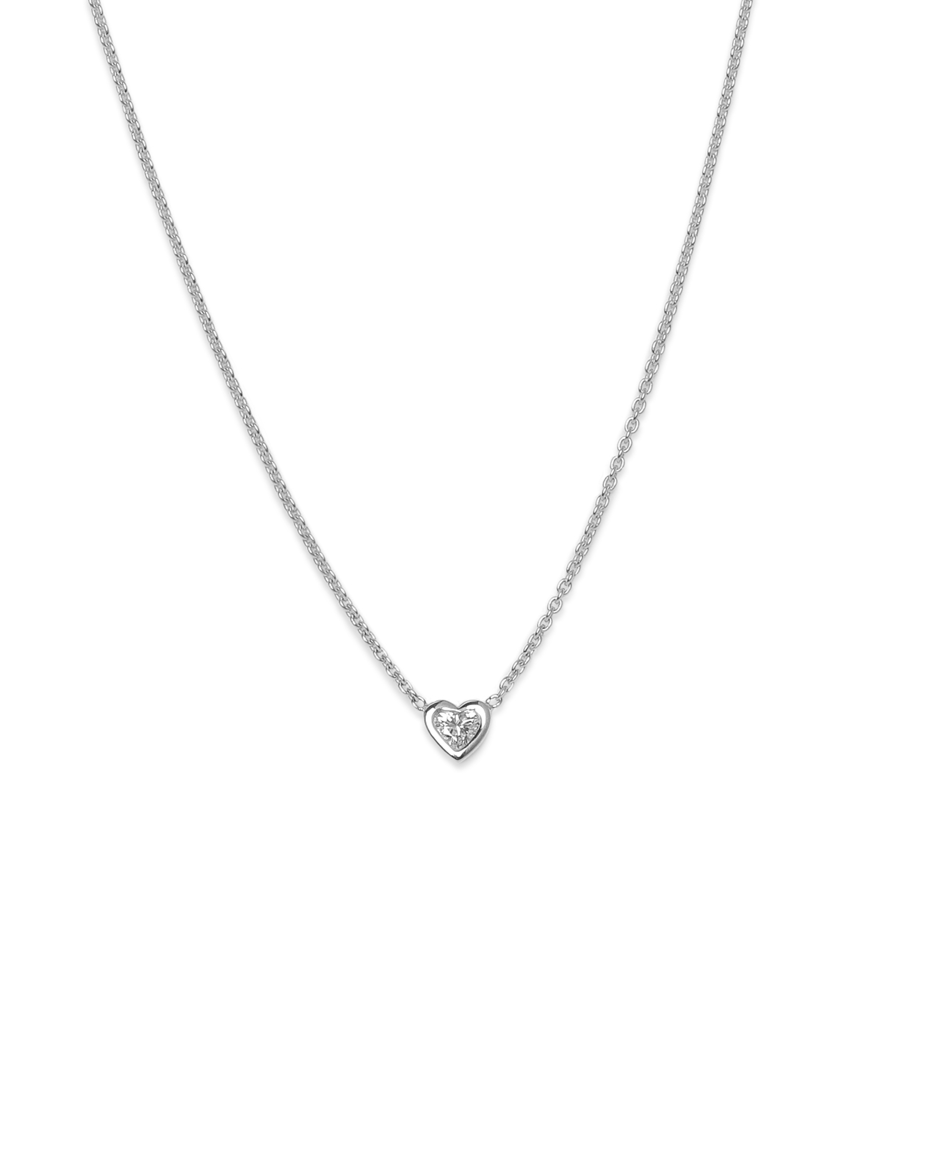 Heartshaped Diamond Bezel Set Solitaire Necklace