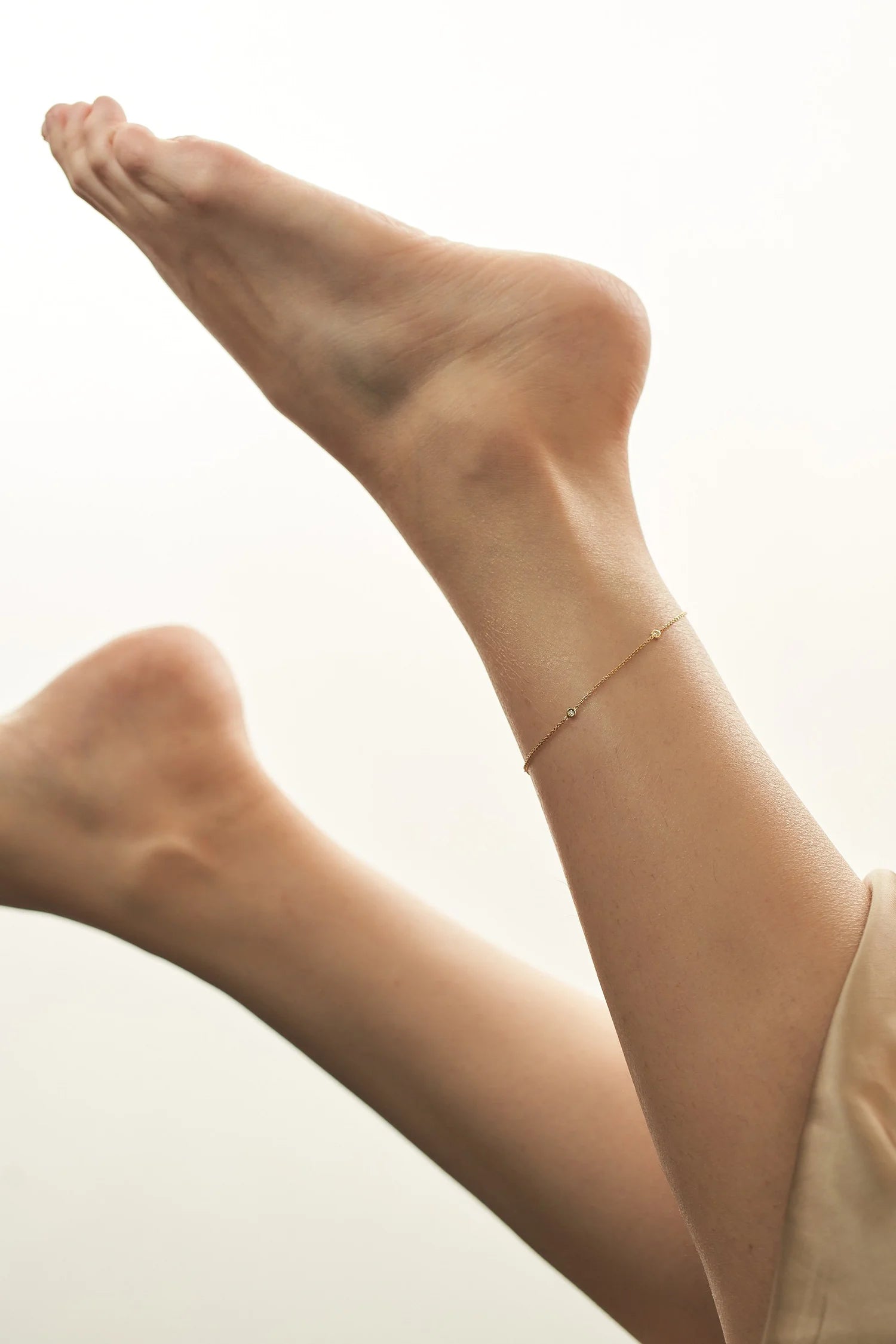 Bezel Set Diamond Station Anklet