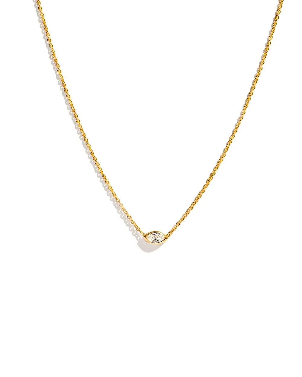 Marquise Diamond Bezel Set Solitaire Necklace
