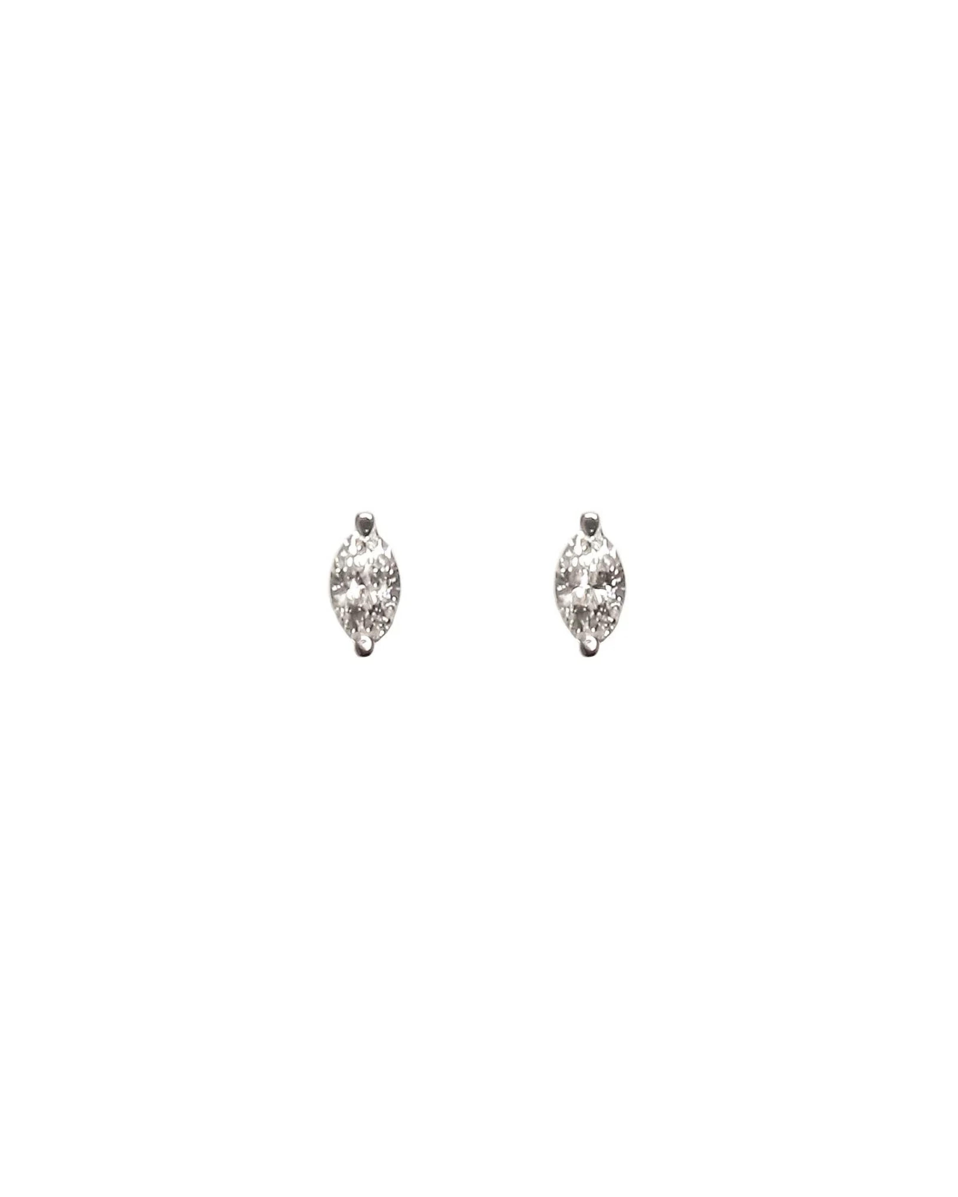 Marquise Diamond Prong Set Solitaire Earrings