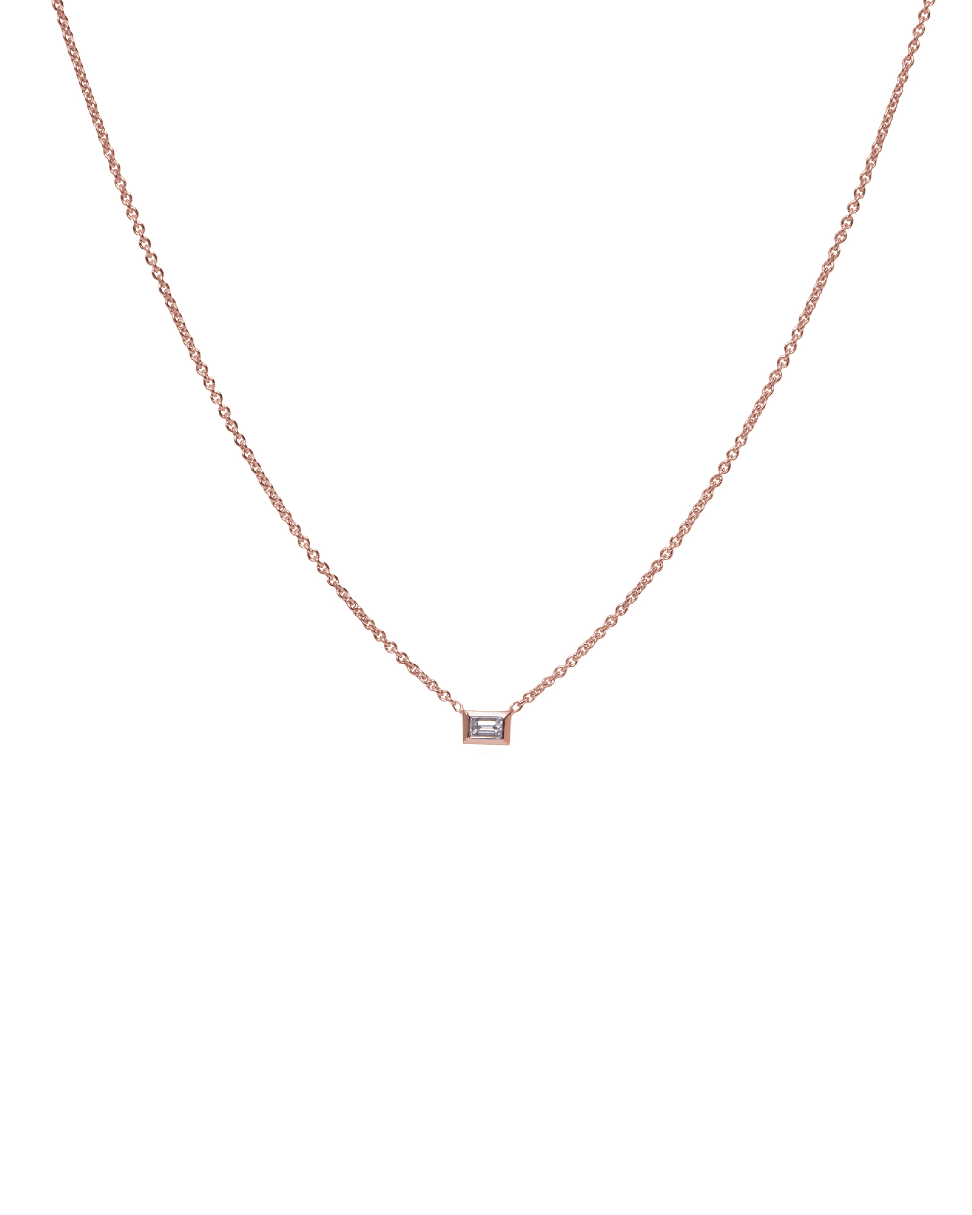Baguette Diamond Bezel Set Solitaire Necklace