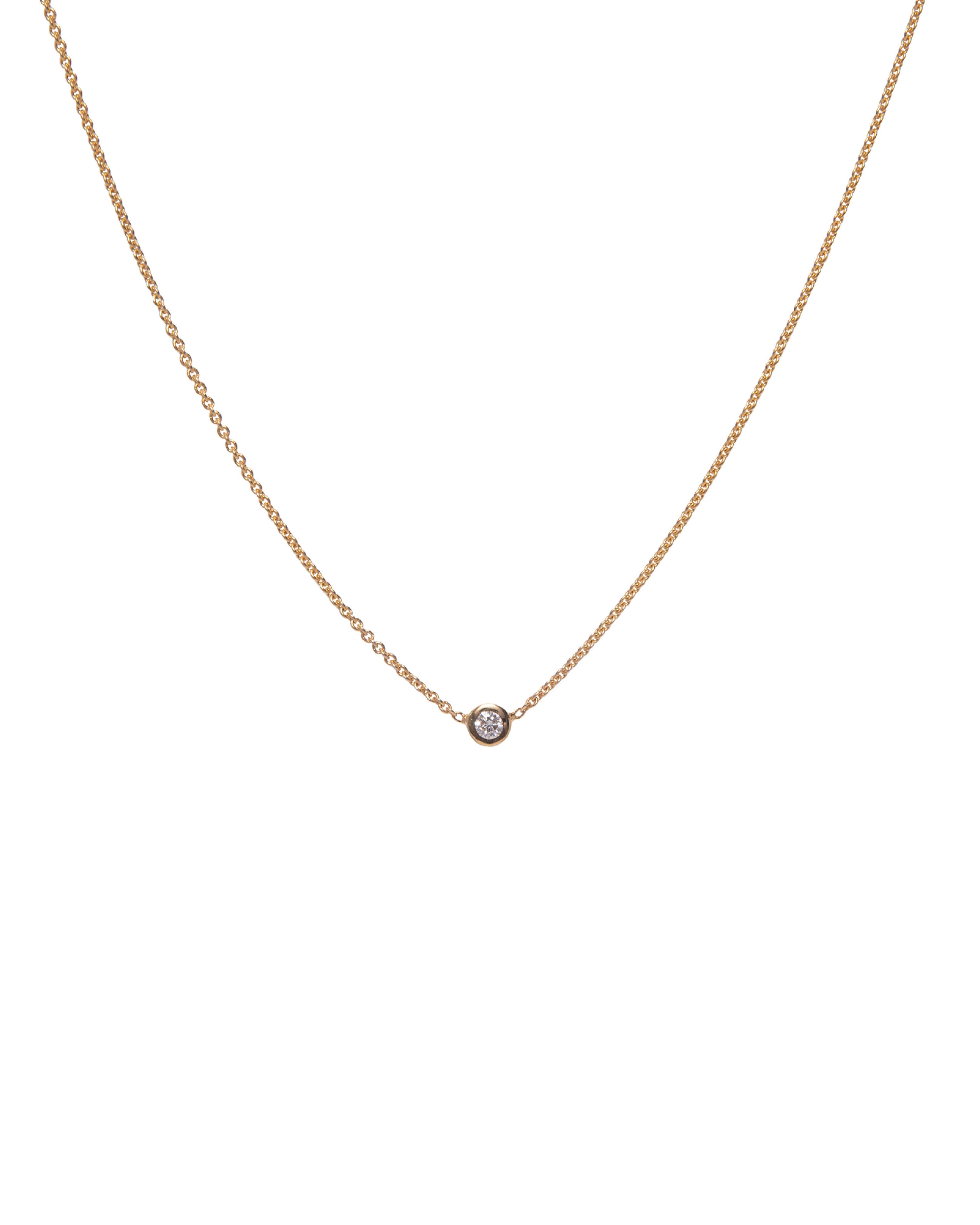 Round Diamond Bezel Set Solitaire Necklace