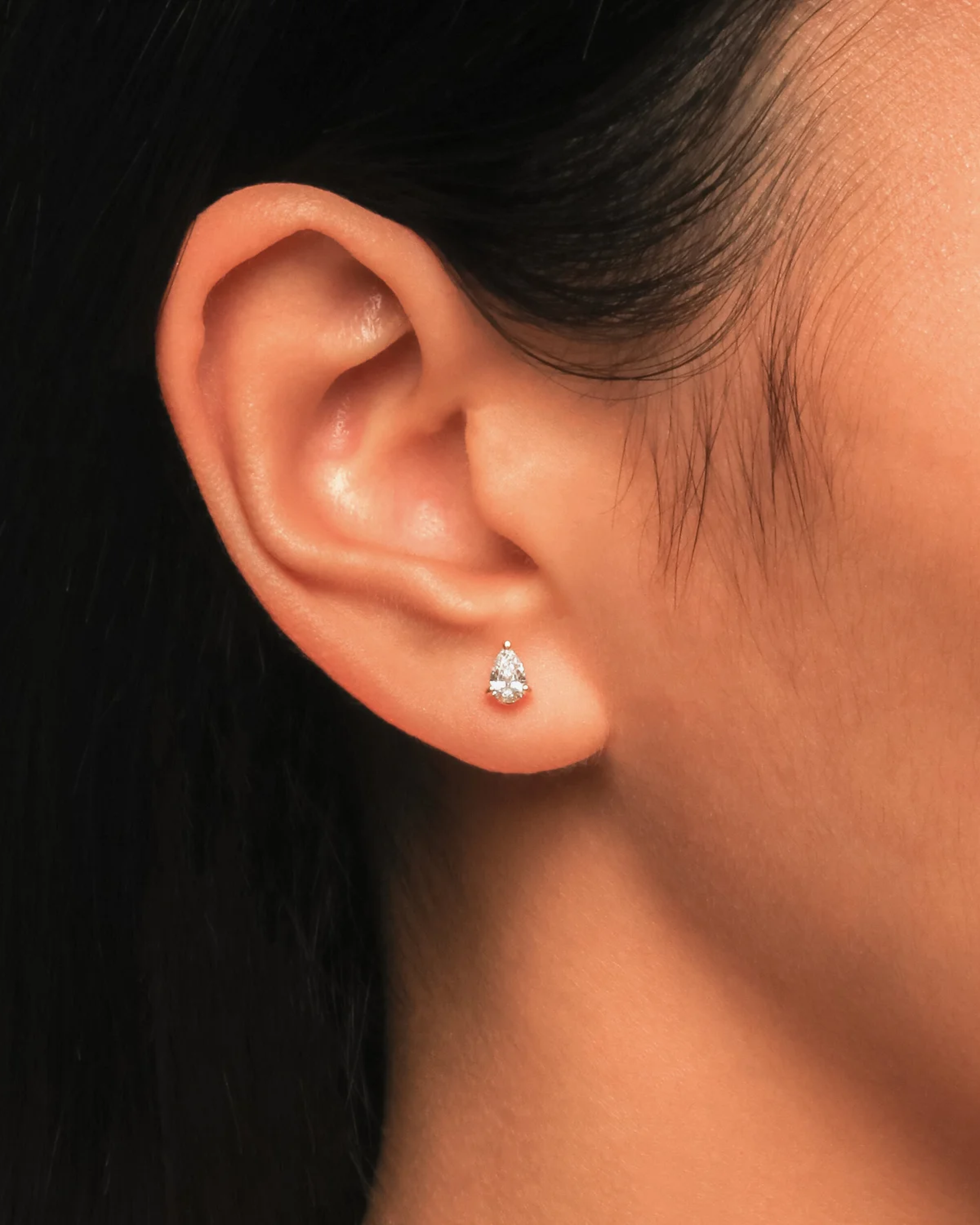 Pearshaped Diamond Prong Set Earrings