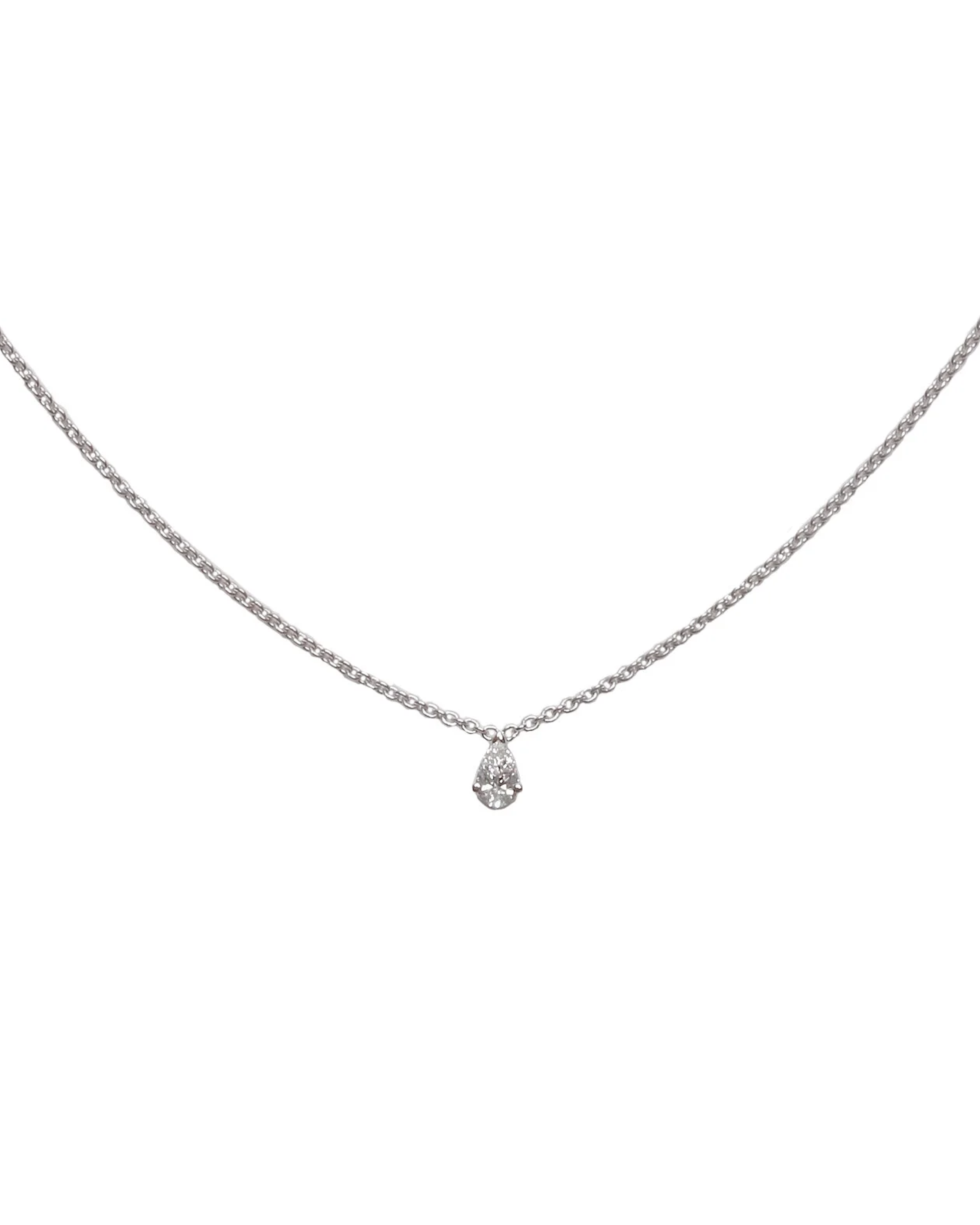 Pearshaped Diamond Prong Set Solitaire Necklace
