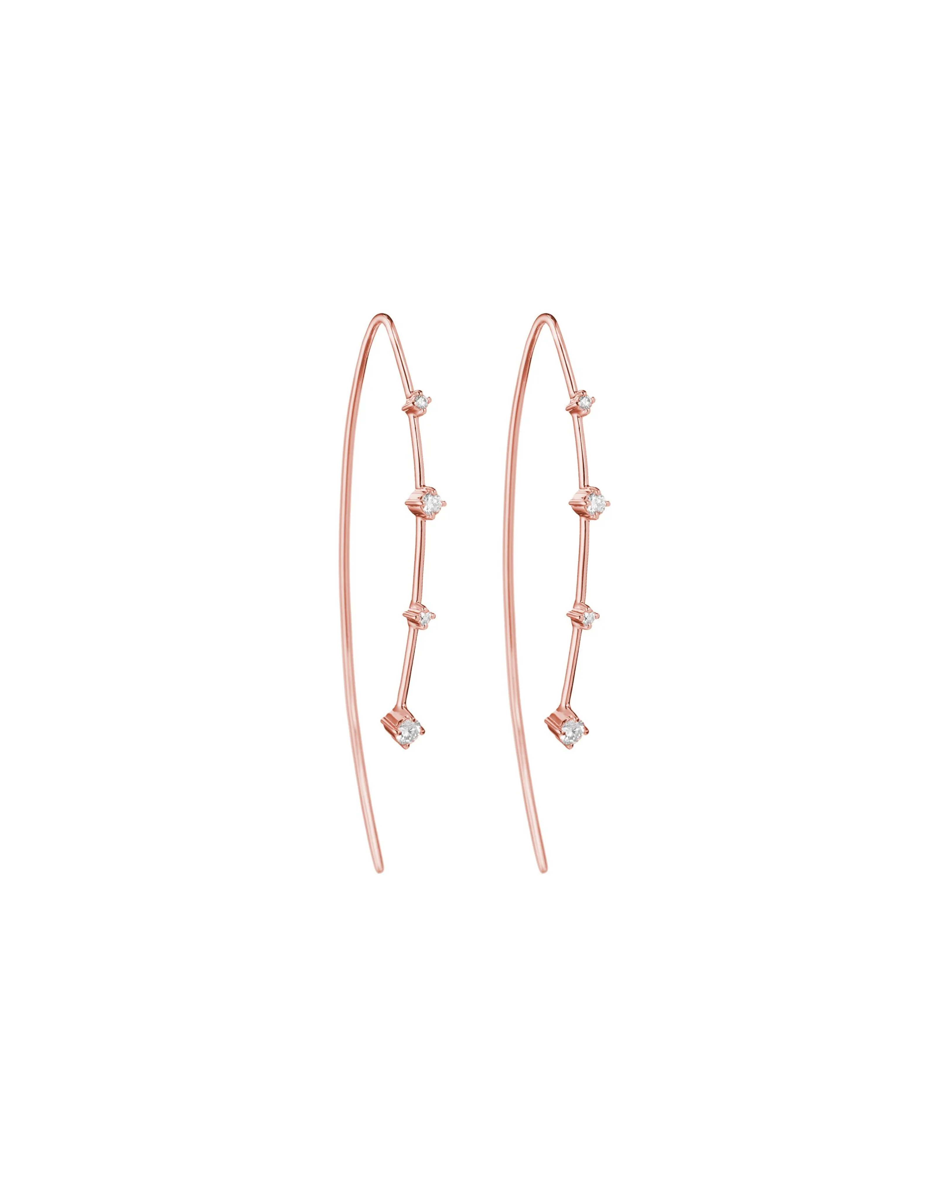 Prong Set Diamond Hook Earrings