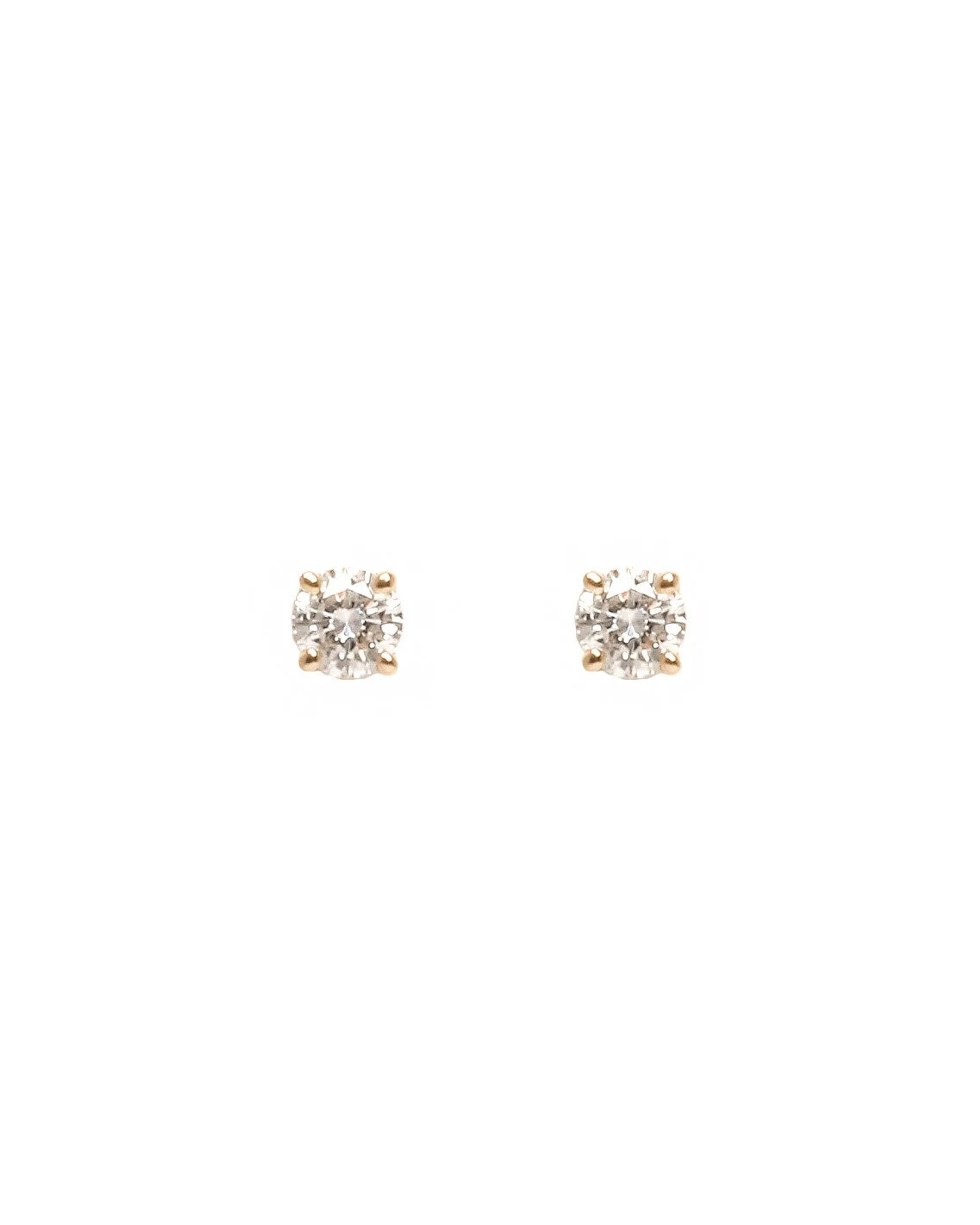Round Diamond Prong Set Earrings