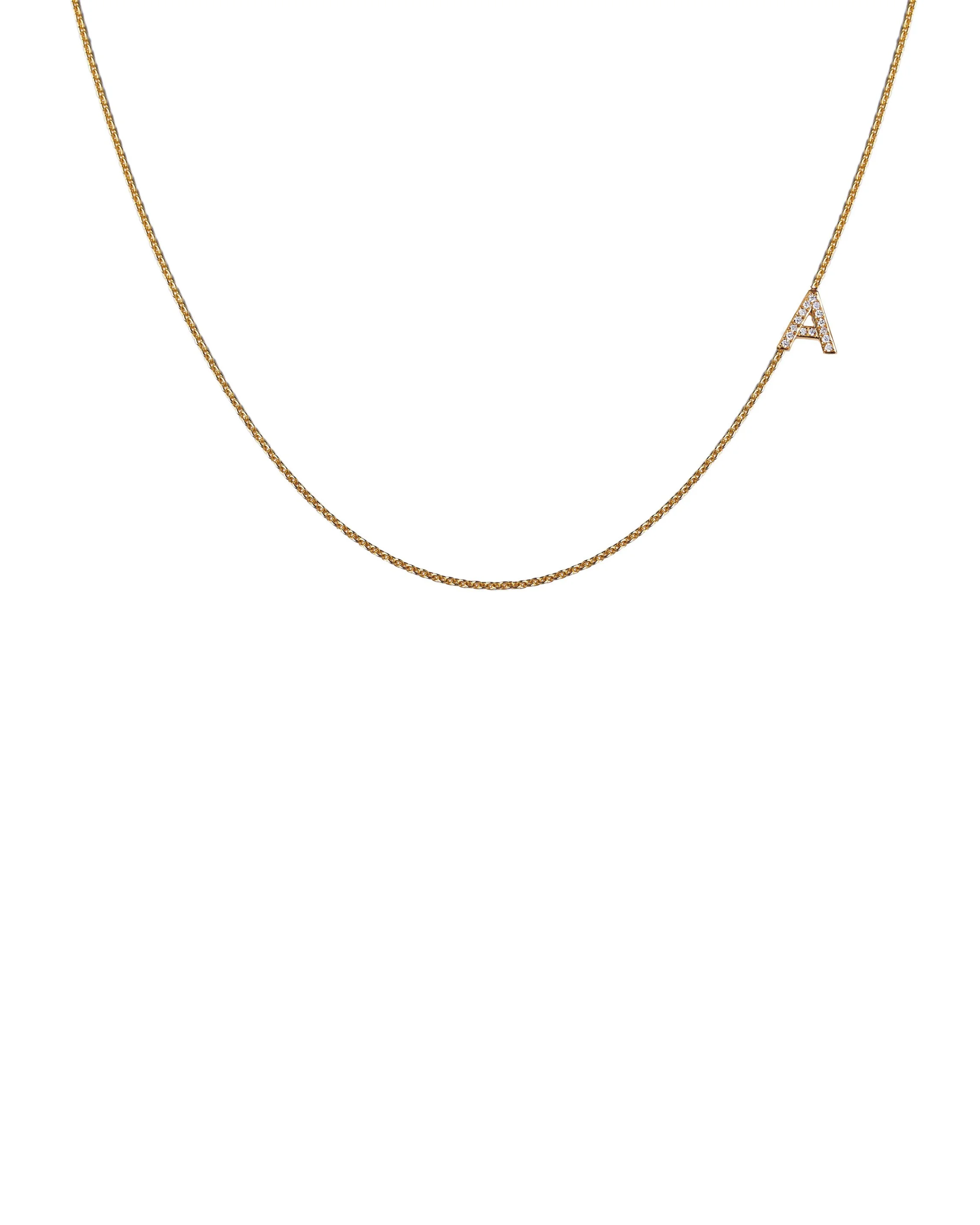 Sideways Diamond Pavé Initial Necklace